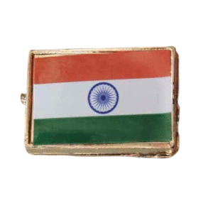 India Plastic Metal Rectangle Badge (Pack of 12)