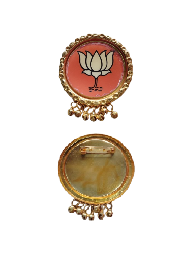 BJP Symbol Metal Brooch (Madium Size)