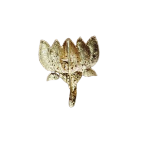 BJP Symbol Metal Stone Decorated Brooch (White) - Image 3