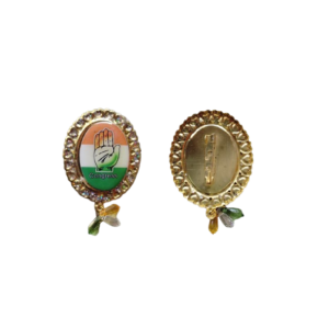Congress Metal Stone Decorated Brooch (Pack of 3)