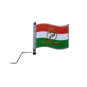 Congress Plastic Radium Car Flag Steel Rod & Bracket (Combo Pack)