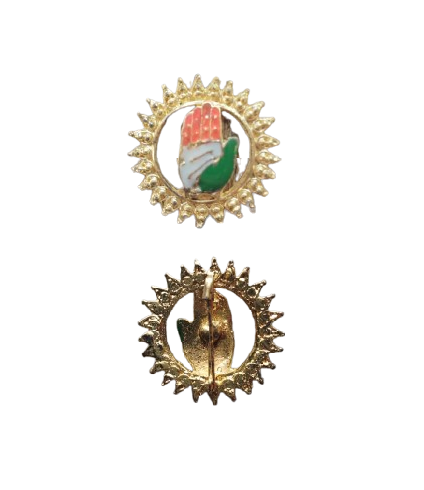 Congress Metal Small Size Brooch (Pack of 3)