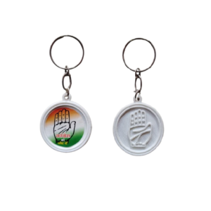 Congress White Colour Keyring Sticker & Plastic (Pack of 50)