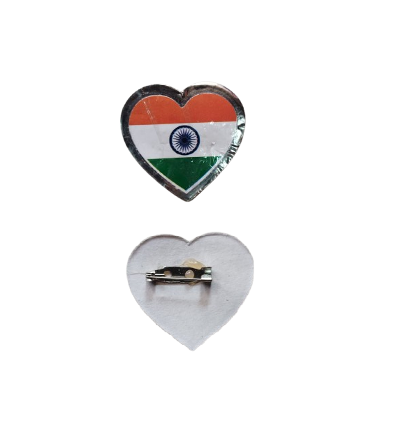 India Heart Shape Paper Badge (Pack of 20)