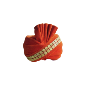 Wellvat Pagdi With Embroidery Boader (Orange Colour)