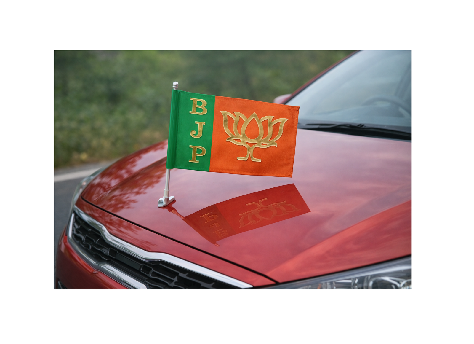 BJP Car Flag (Iron Plat Metal)
