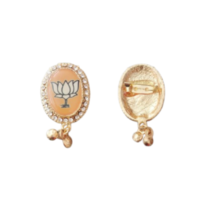 BJP Metal Stone Decorated Brooch (Pack of 3)