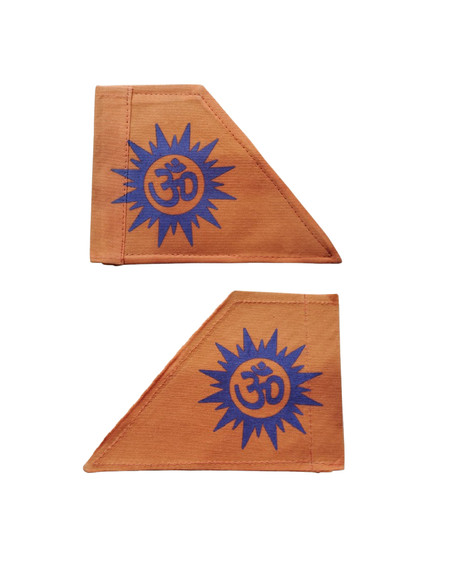 Dharmik Om & Sun Car Flag L-Cut (Zinc)