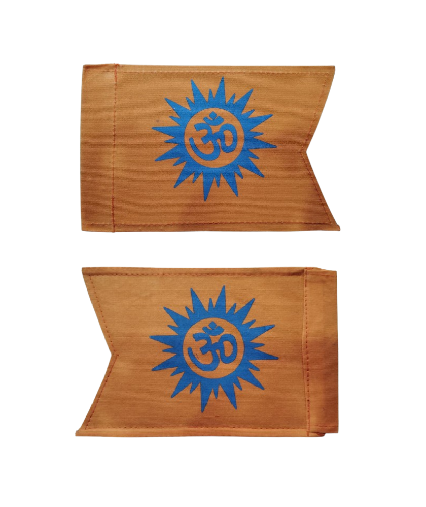 Dharmik Car Flag Om & Sun Logo V-Cut (Zinc)