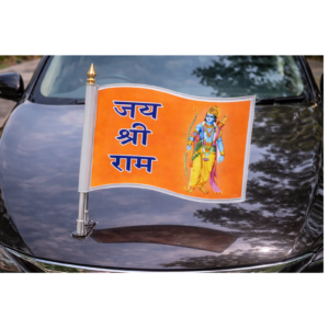Jay Shree Ram Car Flag (Stickers & Plastic Material)