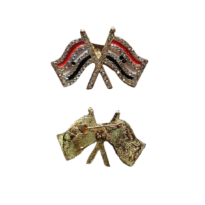 National Symbol Tricolor Metal Stone Decorated Brooch