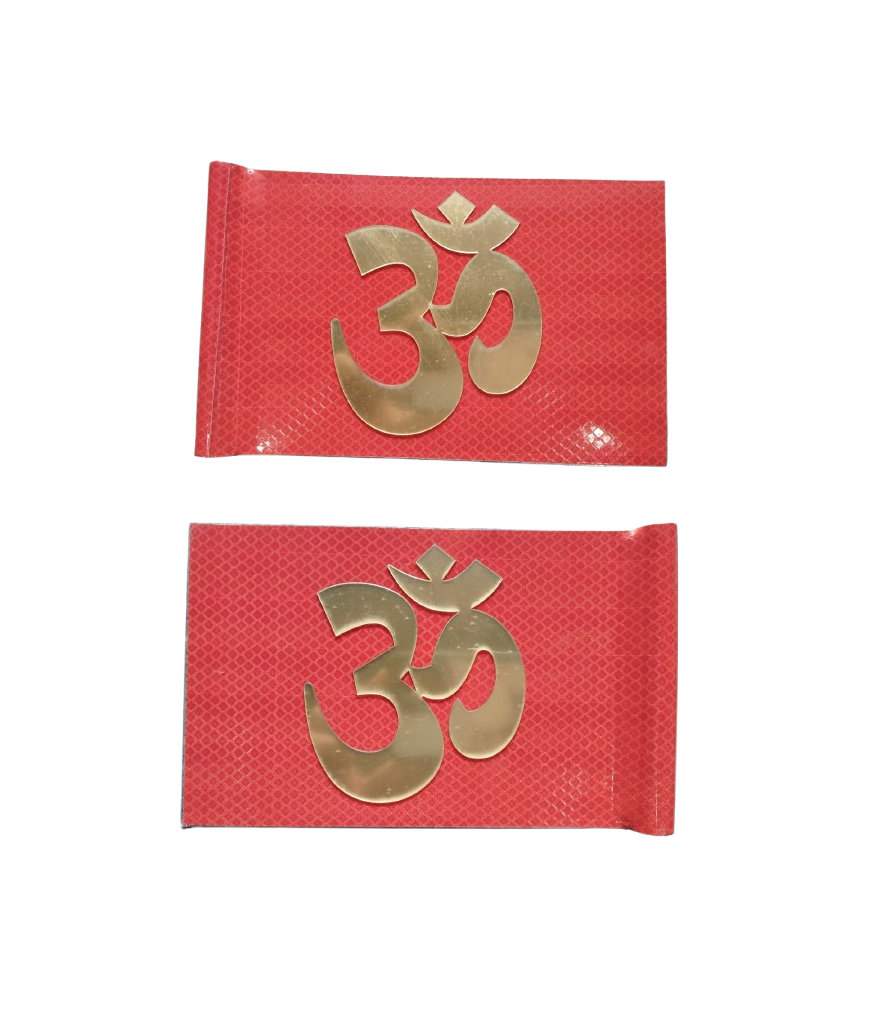 Dharmik Om Radium Car Flag (Iron Plat Metal)