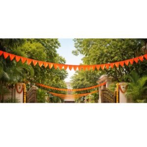 Dharmik Orange Colour Toran (60-Fit)