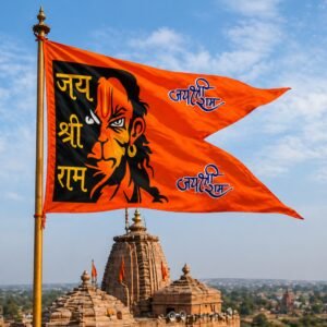 Hanuman Ji Saffron Bhagwa Dhwaj High-Quality Flag
